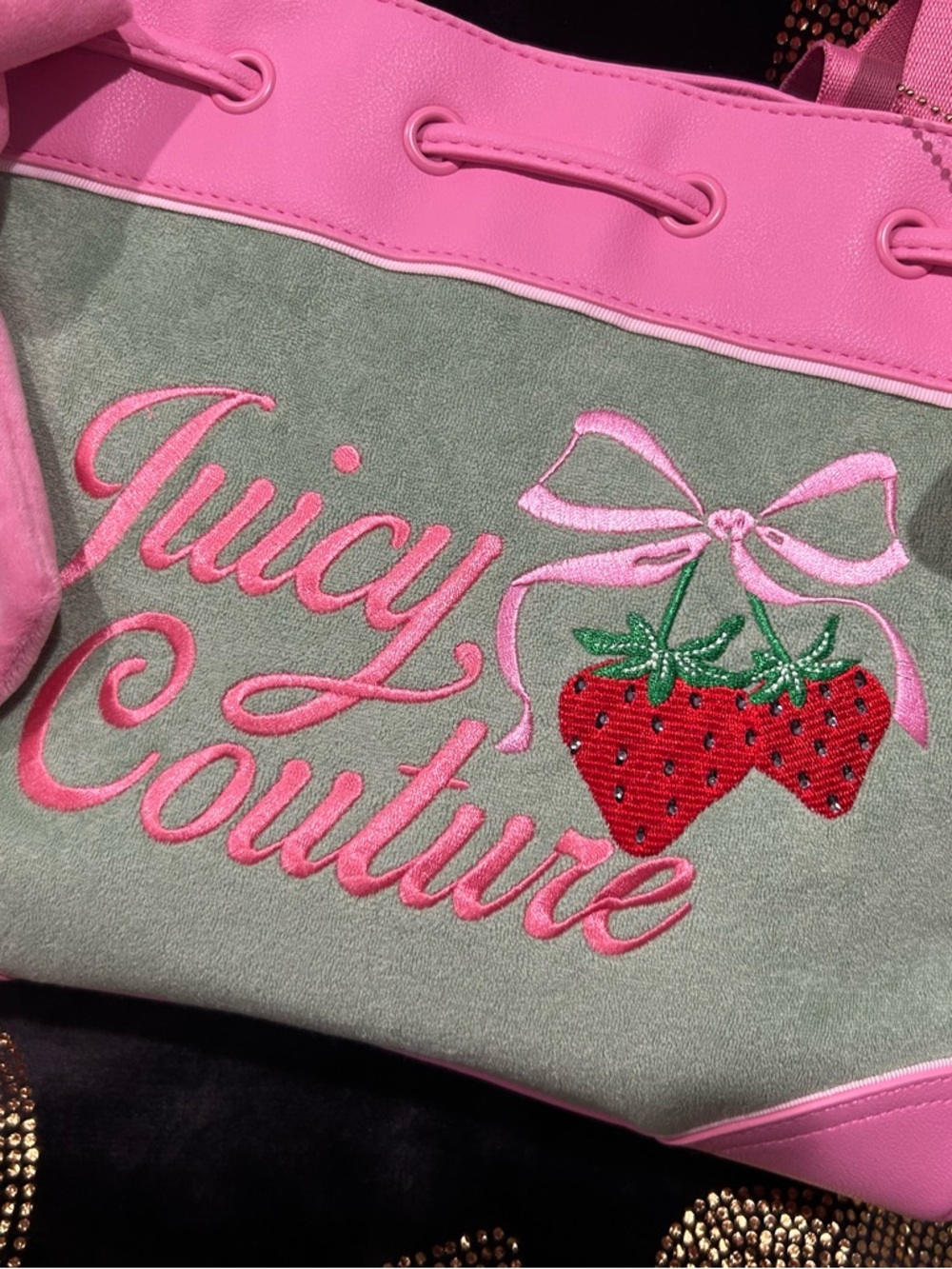 Juicy Couture Pink & Green Strawberry Tote - Picture 8 of 9